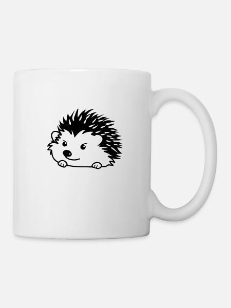 Igel Wald Stachelig Tier - Tasse - Weiß