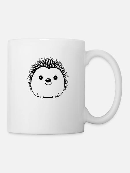 Igel Wald Stachelig Tier - Tasse - Weiß