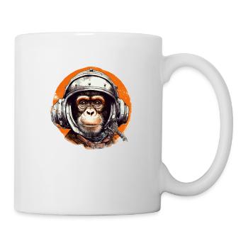 Space Monkey Retro Drawing - Mug - white - Right