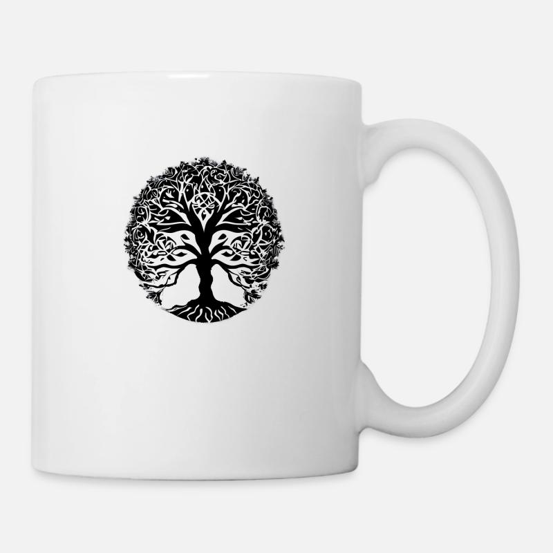 Lebensbaum Meditation Yoga Baum des Lebens - Tasse - Weiß