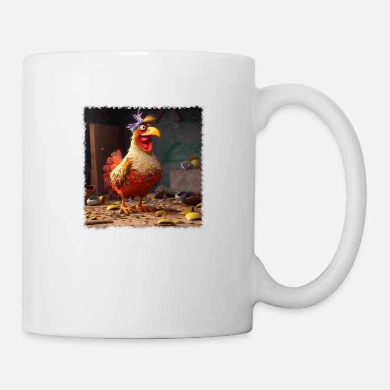 Verrücktes Huhn - Tasse - Weiß
