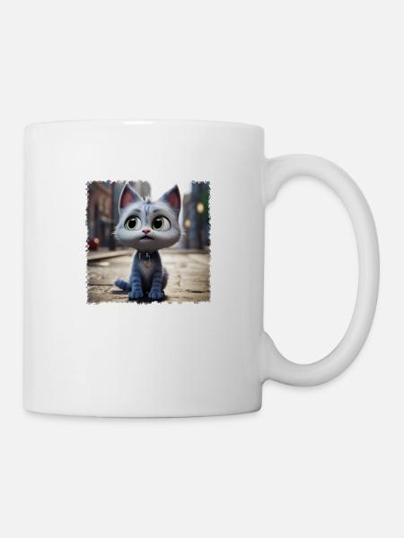 niedliche Katze - Tasse - Weiß