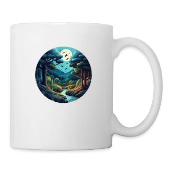 Forêt la nuit - Mug blanc - blanc - Droite