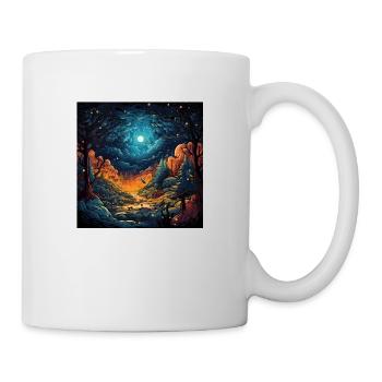 Wald bei Nacht - Tasse - Weiß - Rechts