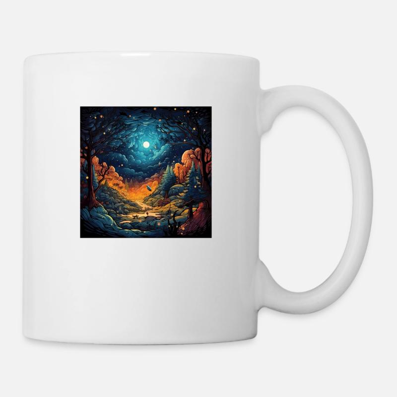 Forêt la nuit - Mug blanc - blanc