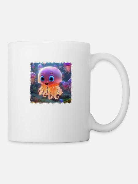 Méduse mignonne - Mug blanc - blanc
