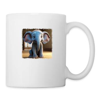 Kleiner süßer Elefant - Tasse - Weiß - Rechts