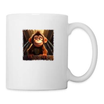 Singe mignon - Mug blanc - blanc - Droite