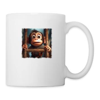 Singe mignon - Mug blanc - blanc - Droite