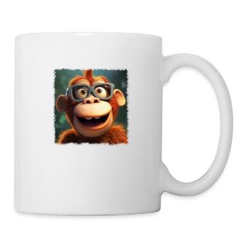 Lustiger Affe - Tasse - Weiß - Rechts