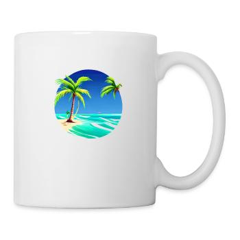 Sommerurlaub Palmen Strand Insel Sonne Palme - Tasse - Weiß - Rechts