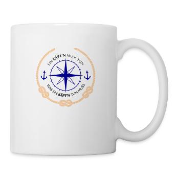 Ein Kapitan muss tun 3 Knoten - Tasse - Weiß - Rechts