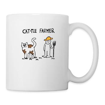Rinder Katze Bauer - Tasse - Weiß - Rechts