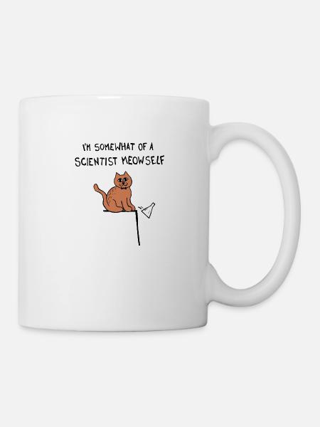 Je suis un peu un scientifique miaulement / moi-même chat - Mug blanc - blanc