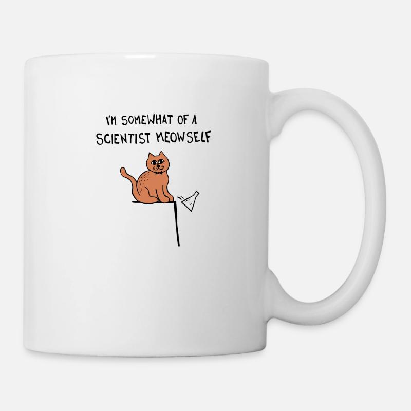 Je suis un peu un scientifique miaulement / moi-même chat - Mug blanc - blanc