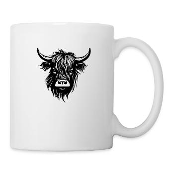 Schottische Highland Kuh - Tasse - Weiß - Rechts