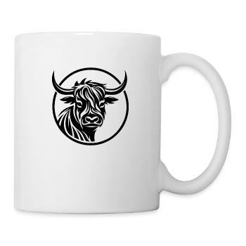 Schottische Highland Kuh - Tasse - Weiß - Rechts
