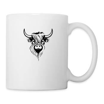 Schottische Highland Kuh - Tasse - Weiß - Rechts