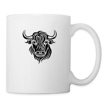 Schottische Highland Kuh - Tasse - Weiß - Rechts