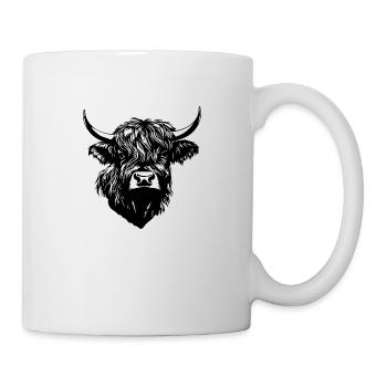 Schottische Highland Kuh - Tasse - Weiß - Rechts