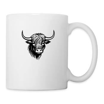Schottische Highland Kuh - Tasse - Weiß - Rechts