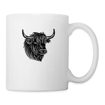 Schottische Highland Kuh - Tasse - Weiß - Rechts