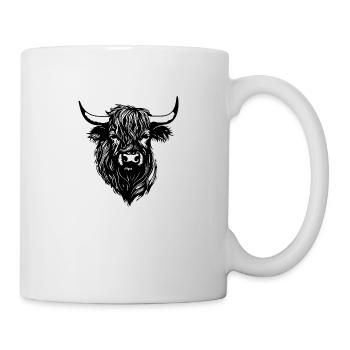Schottische Highland Kuh - Tasse - Weiß - Rechts