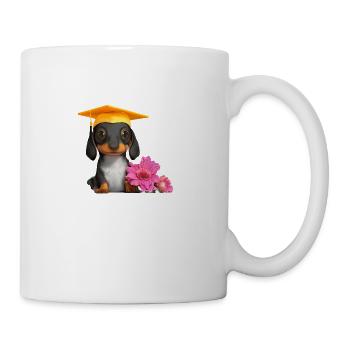 Bachelor Dachshund School Leaving Certificate Dogs Studies - Mug - white - Right