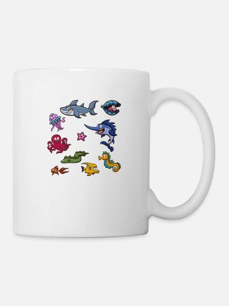 Meeresbewohner - Tasse - Weiß