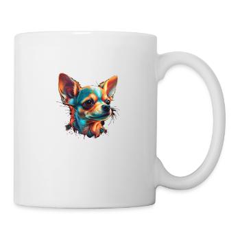 Chihuahua | Abstrakte Malerei | Farbe | Niedlicher - Tasse - Weiß - Rechts