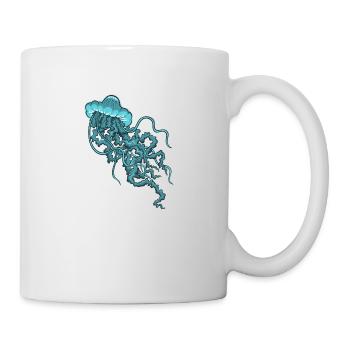 Blaue Qualle - Tasse - Weiß - Rechts
