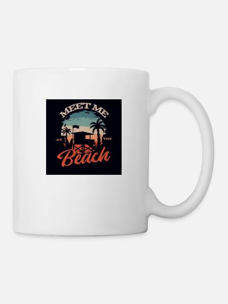 Triff mich am Strand - Tasse - Weiß