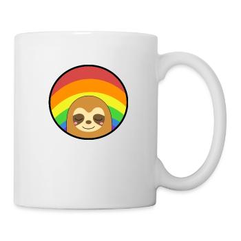 Regenbogenfahne Faultier schläft - Tasse - Weiß - Rechts