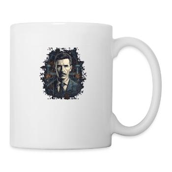 Elektrisierendes Genie: Nikola Tesla - Tasse - Weiß - Rechts