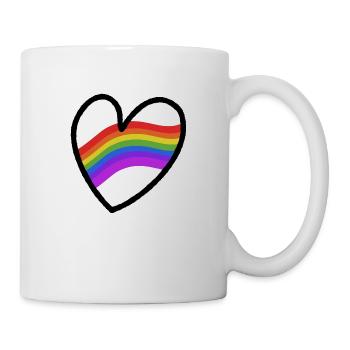LGBTQ+ Heart Regenbogenfahne - Tasse - Weiß - Rechts