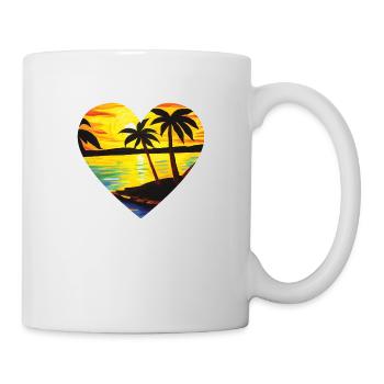 Palme Sonne Palmen Insel Sommerurlaub Strand - Tasse - Weiß - Rechts