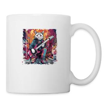 Cat Musicien E Guitare Smell N Roll Music Animal - Mug blanc - blanc - Droite