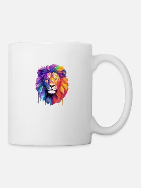 Lion arc-en-ciel - Mug blanc - blanc