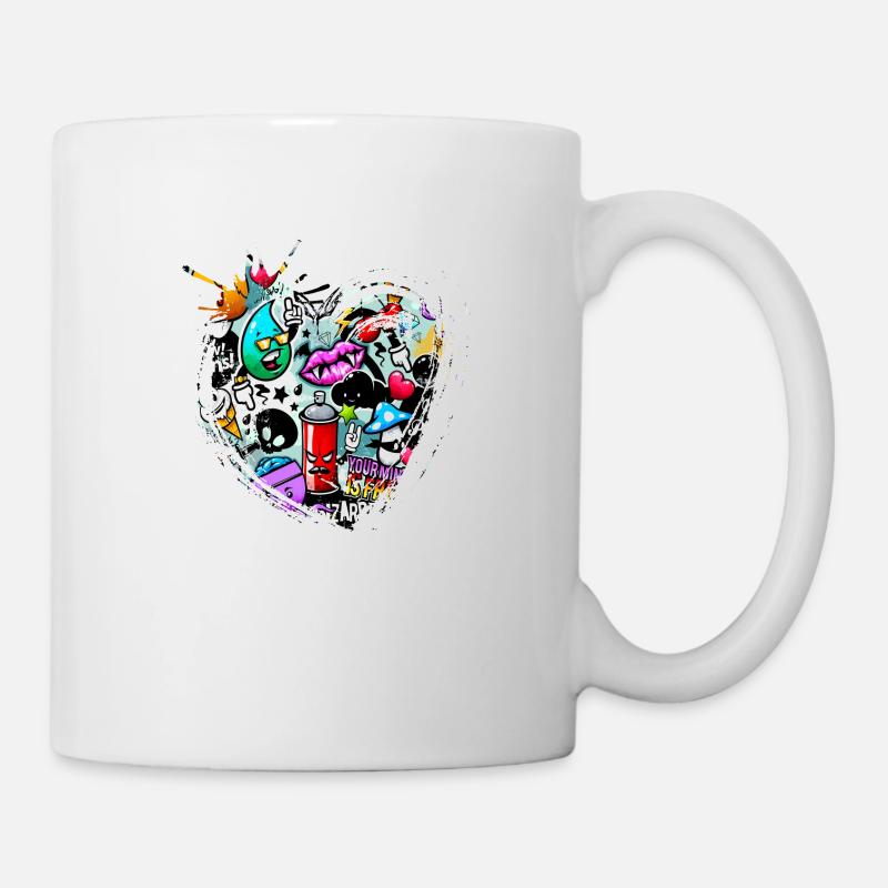 Graffiti style Splash hip hop couleurs peintre couleur - Mug blanc - blanc