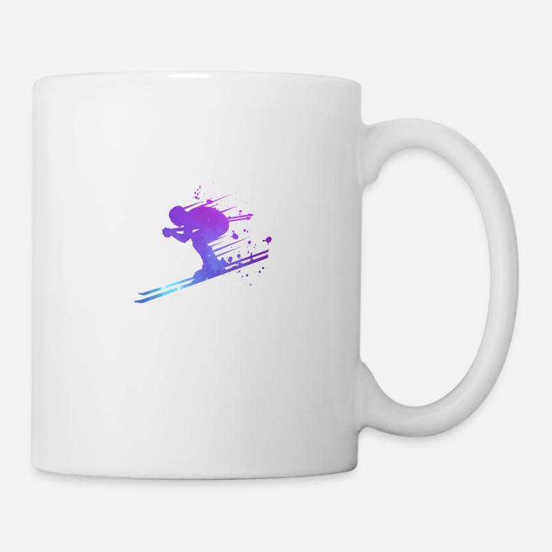 Ski alpin Skieur Coureur Double Exposition - Mug blanc - blanc