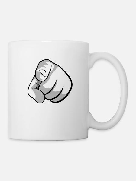 Zeigefinger - Tasse - Weiß
