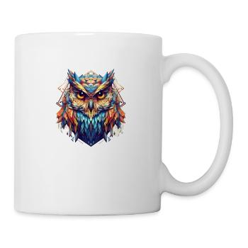 Colorful geometric owl - Mug - white - Right