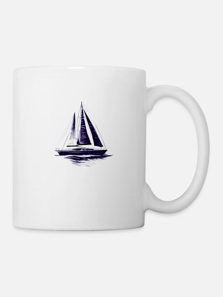 Voilier Voile Voile Voilier Voilier - Mug blanc - blanc