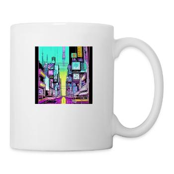 Japon ville Tokyo rétrostyle néon - Mug blanc - blanc - Droite