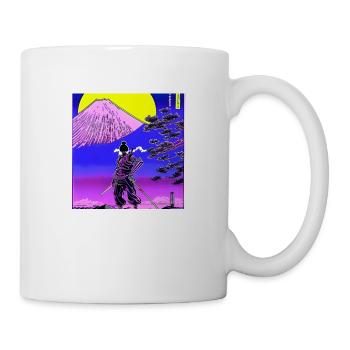Samurai Mount Fuji Anime Retro Japan - Tasse - Weiß - Rechts