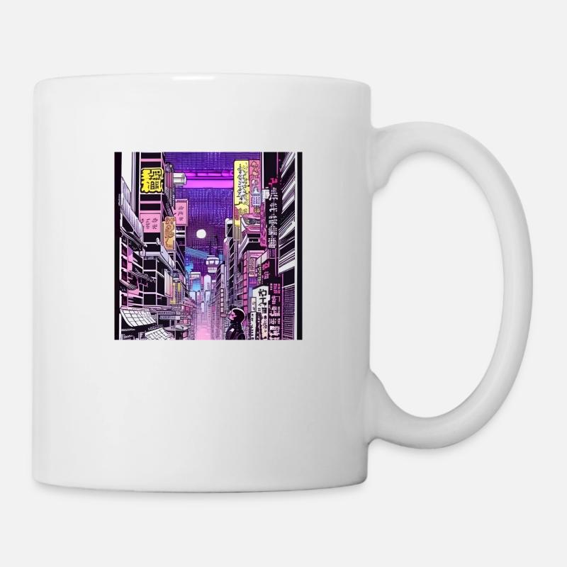 Japon ville Tokyo rétrostyle - Mug blanc - blanc