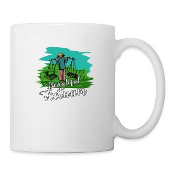 Vietnam Viet Bauern Reisfeld Flagge I Geschenk - Tasse - Weiß - Rechts