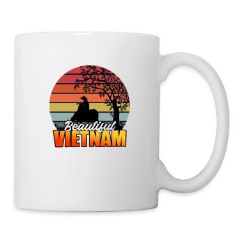 Vietnam Viet Bauern Reisfeld Flagge I Geschenk - Tasse - Weiß - Rechts