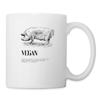 Vegan Schwein - Tasse - Weiß - Rechts