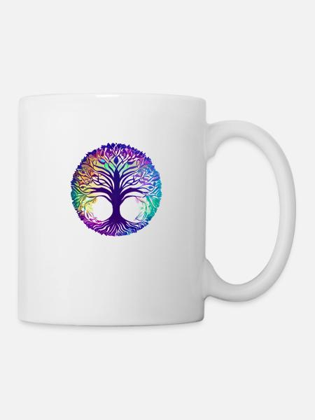 Arbre de Vie Yoga Méditation Arbre de Vie - Mug blanc - blanc